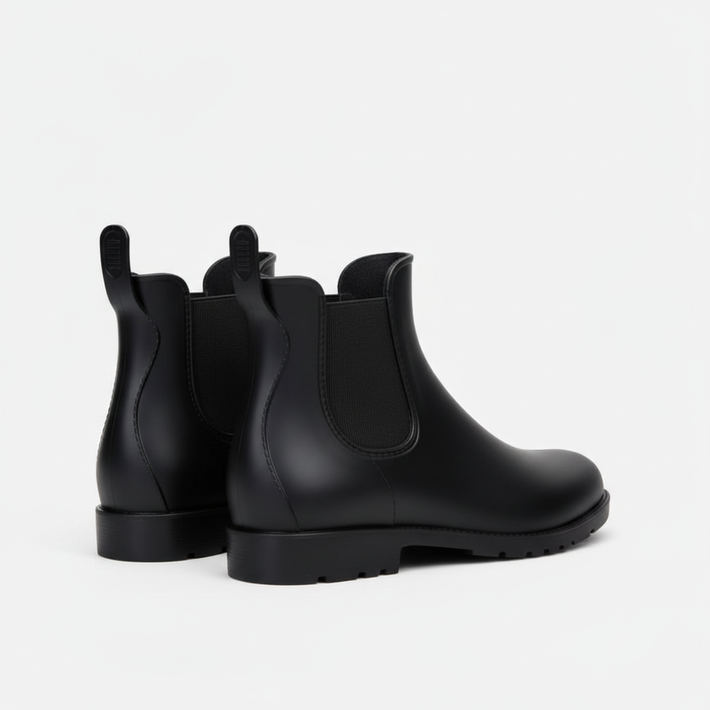 Women's waterproof Chelsea rain boots in black