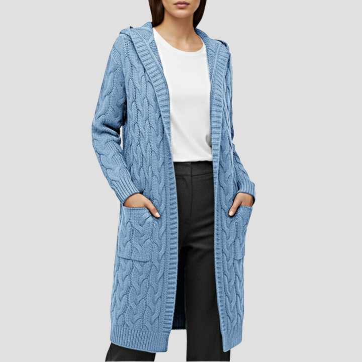 Elise | Cable Knit Long Cardigan