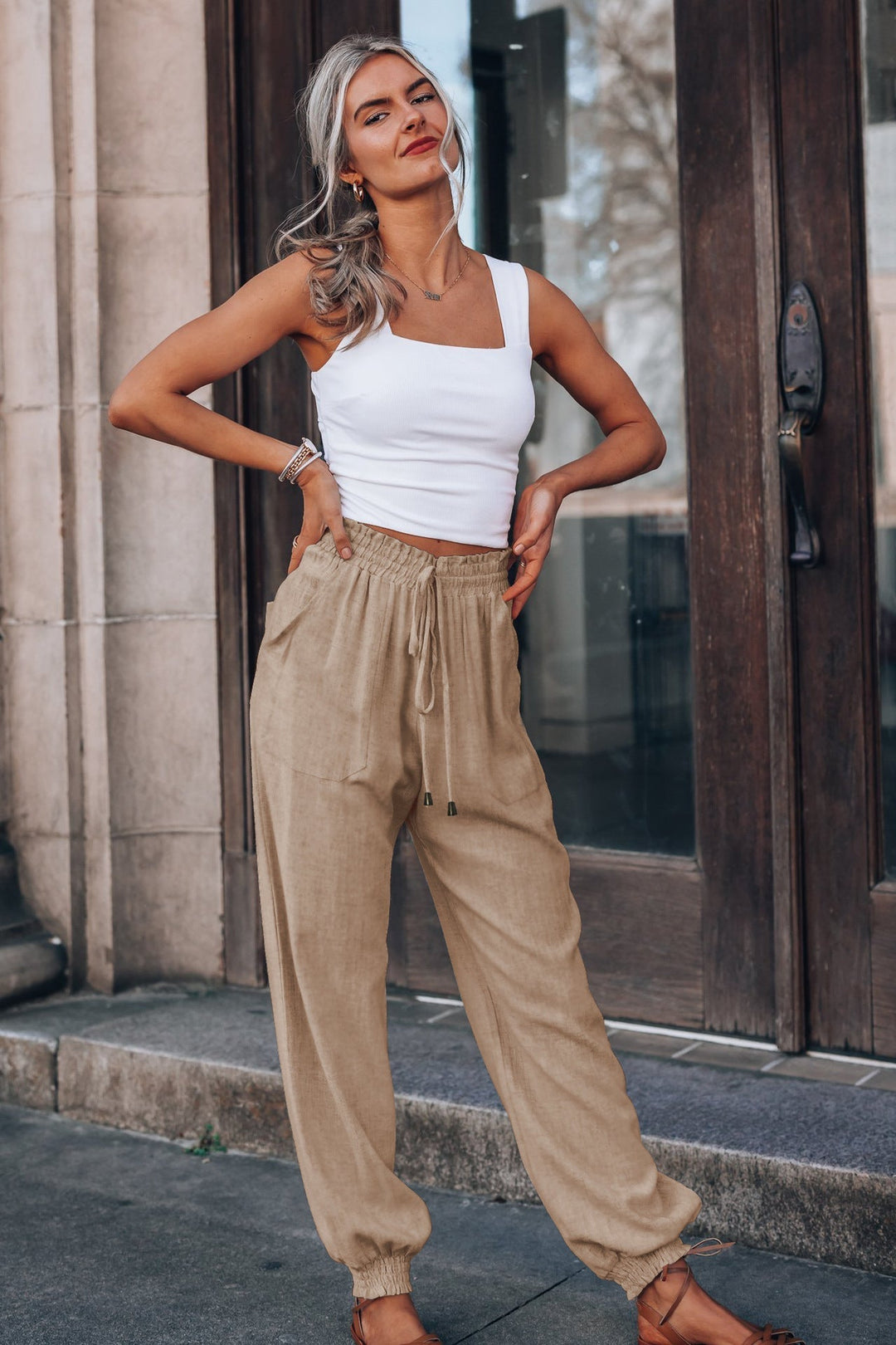 Elastic Waist Cotton Harem Pants for Comfort and Style