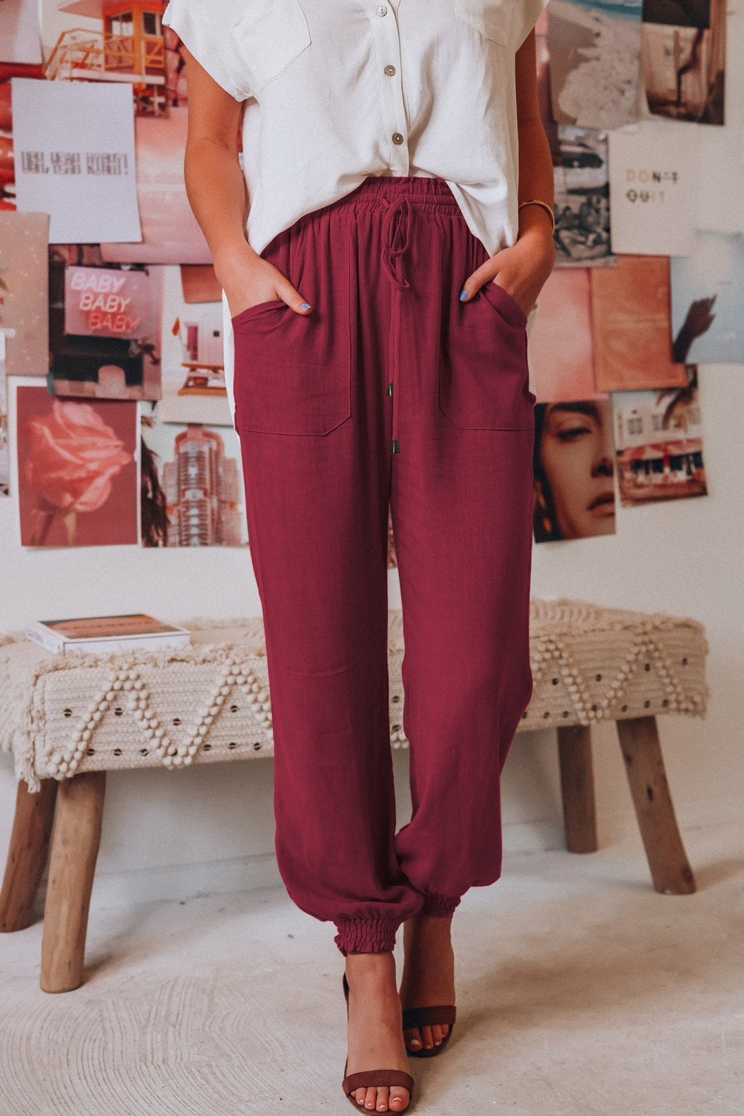 Elastic Waist Cotton Harem Pants for Comfort and Style