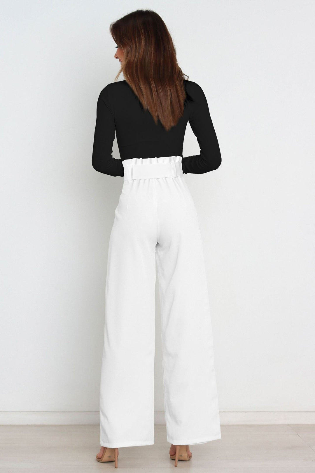 Straight Leg Trousers with Bow Detail for Effortless Style