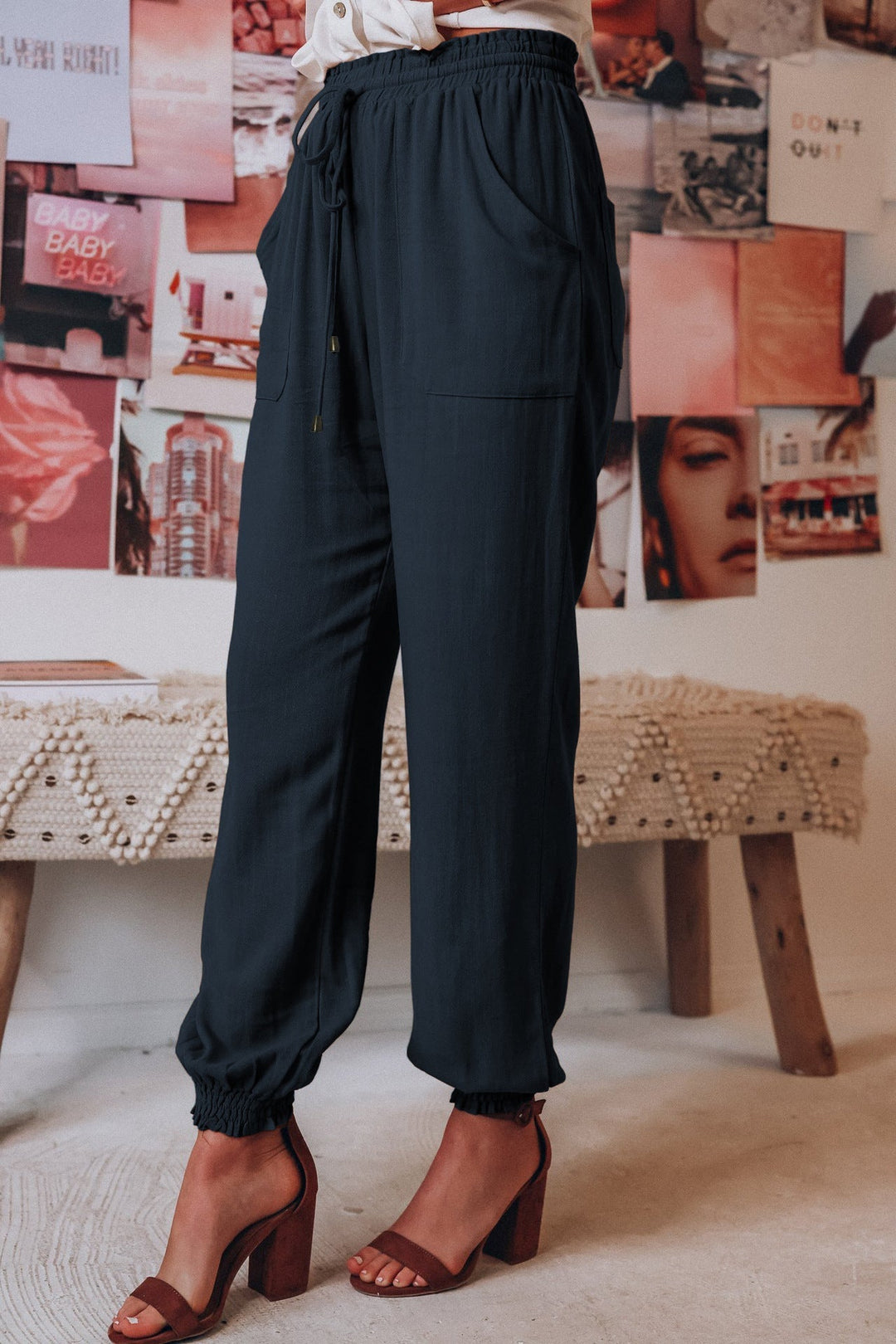 Elastic Waist Cotton Harem Pants for Comfort and Style