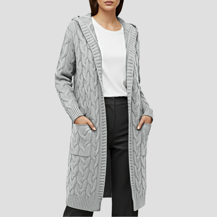 Elise | Cable Knit Long Cardigan