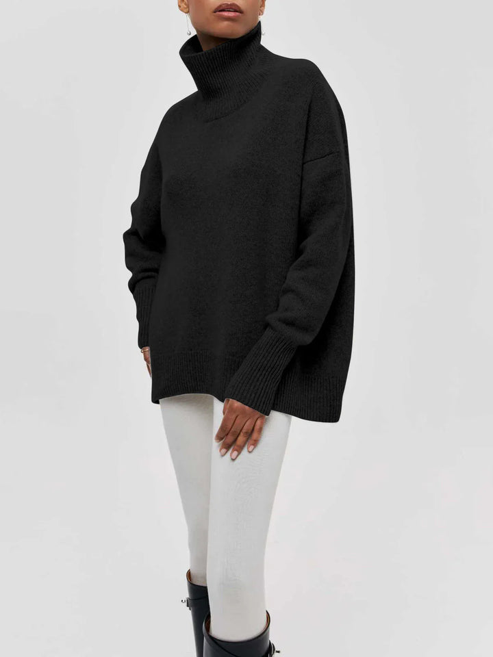 Women’s Oversized Ribbed Turtleneck Sweater