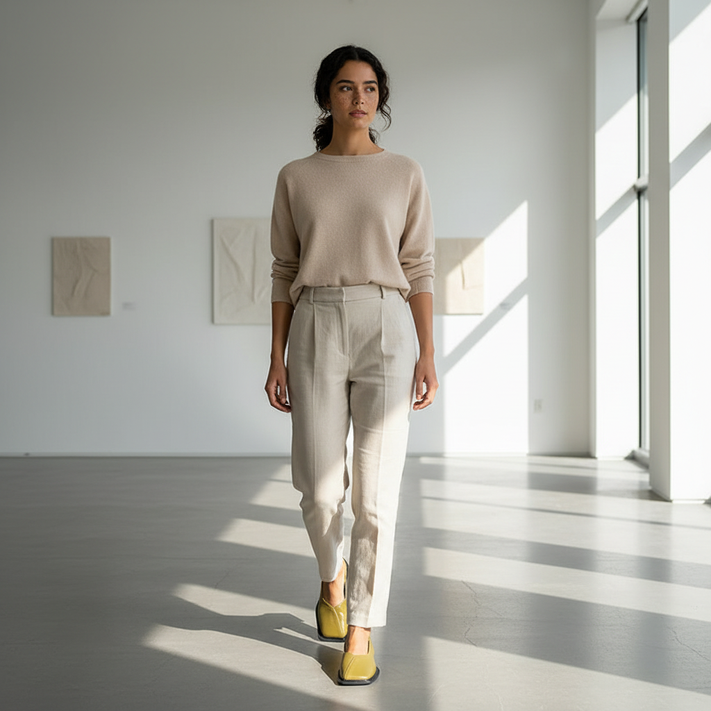 Square toe slingback sandals styled in minimalist interior - lifestyle photography