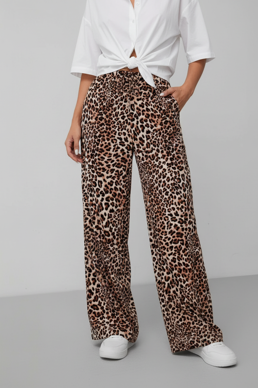 Leopard print wide-leg trousers - product view 3