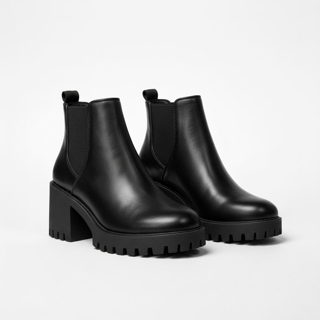 Women's Chelsea ankle boots with chunky heel - main product