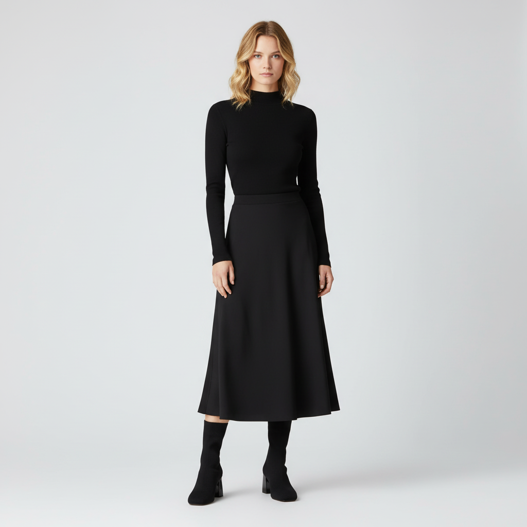 Women's knit sock-style ankle boots in black