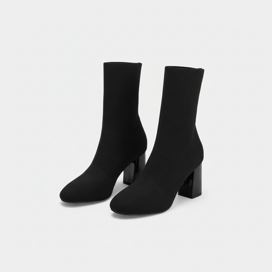 Women's knit sock-style ankle boots - main product
