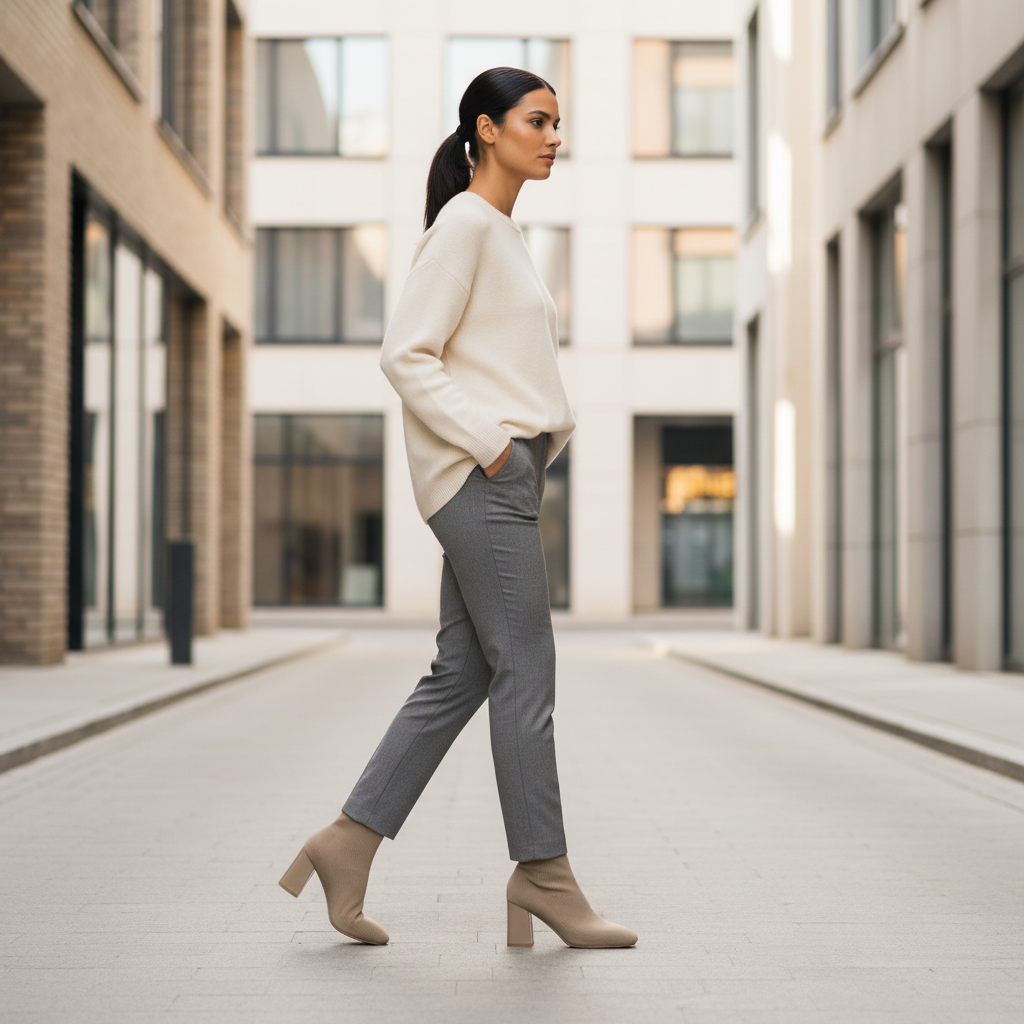 Women's knit sock-style ankle boots urban lifestyle