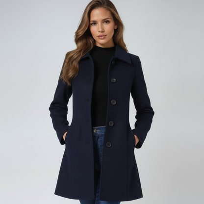 Women's trench coat in navy blue
