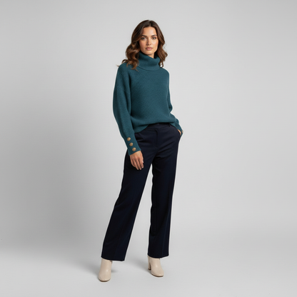 Women's turtleneck sweater in white