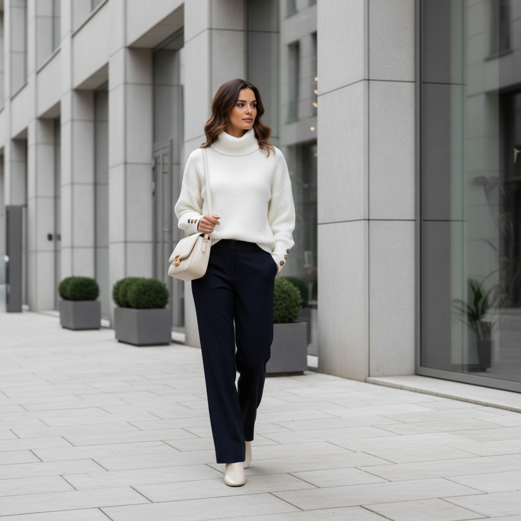 Women's turtleneck sweater urban lifestyle