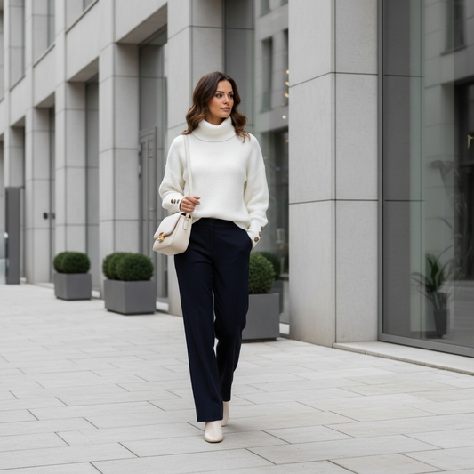 Women's turtleneck sweater urban lifestyle