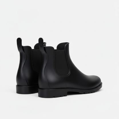 Women's waterproof Chelsea rain boots in black