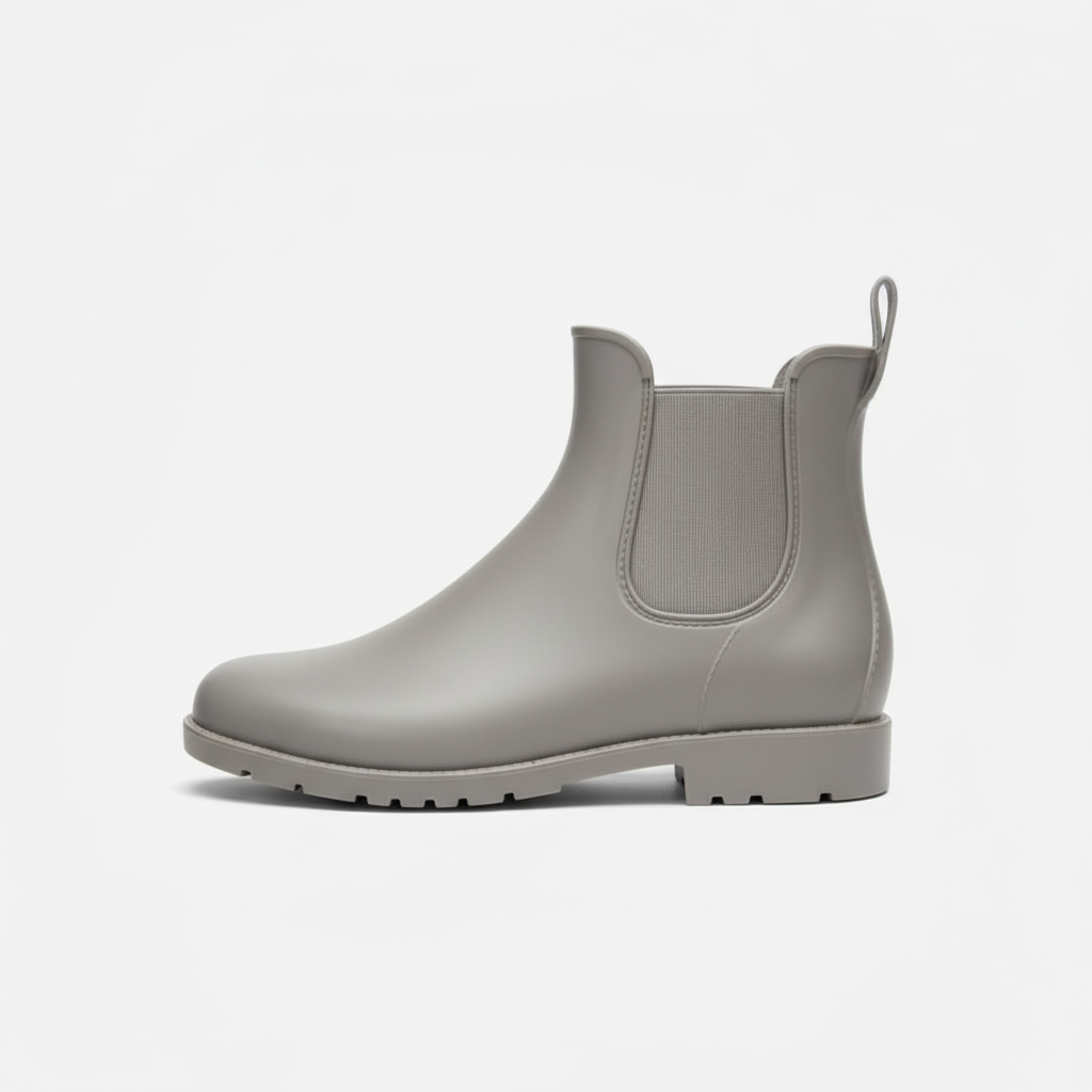 Women's waterproof Chelsea rain boots in grey