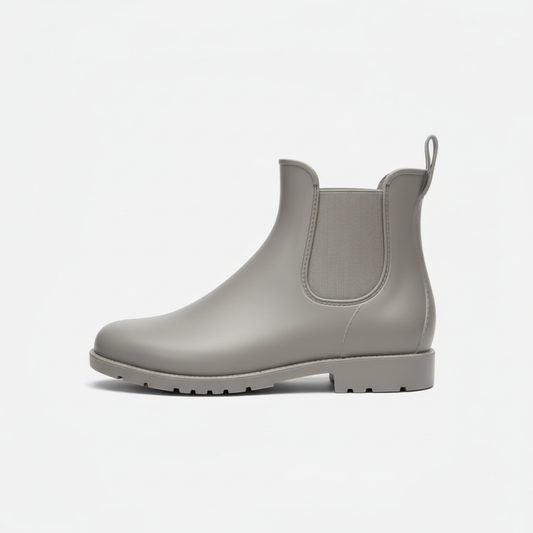 Women's waterproof Chelsea rain boots in grey